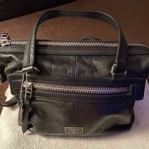 A fossil cross, body purse, black, and color, absolutely flawless